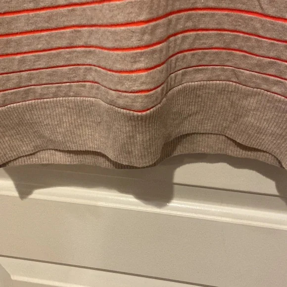 Madewell Striped Beige & Bright Orange Striped light sweatshirt. Very Cute! - Picture 9 of 13